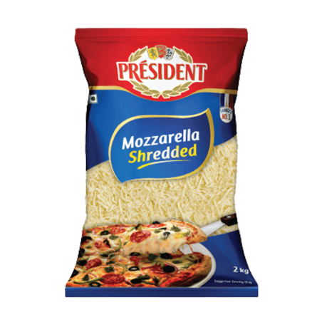 President  Mozzarella Cheese (Shredded) 2 Kg Pack